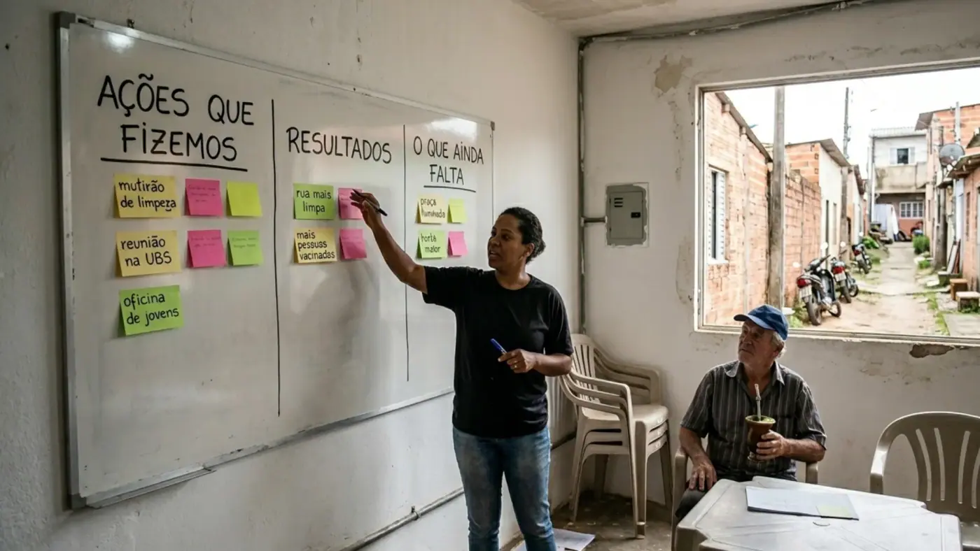 Quadro de acompanhamento de resultados no território